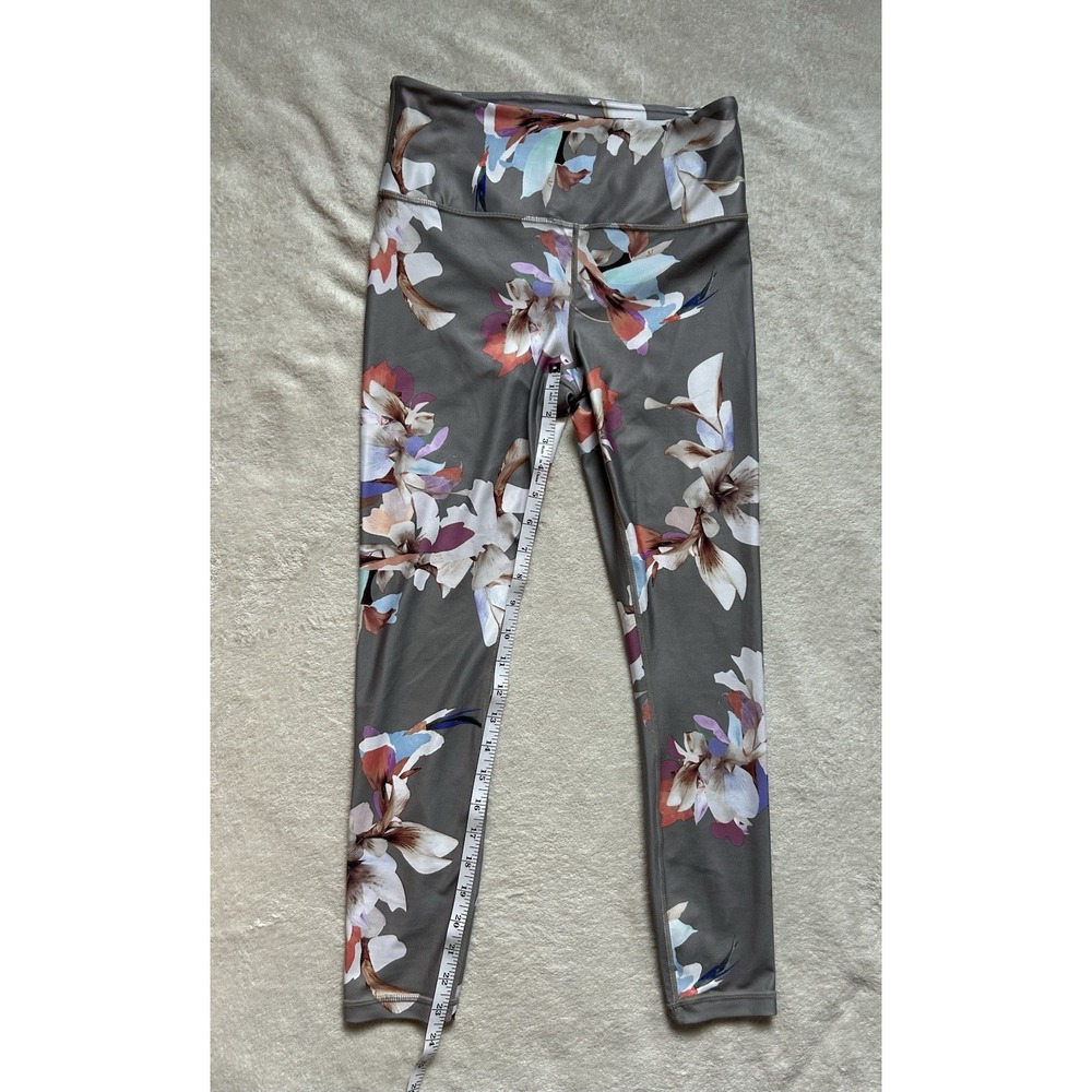 Athleta Elation Paradise 7/8 Tights Women's Size S Gray Floral Mid Rise Crop